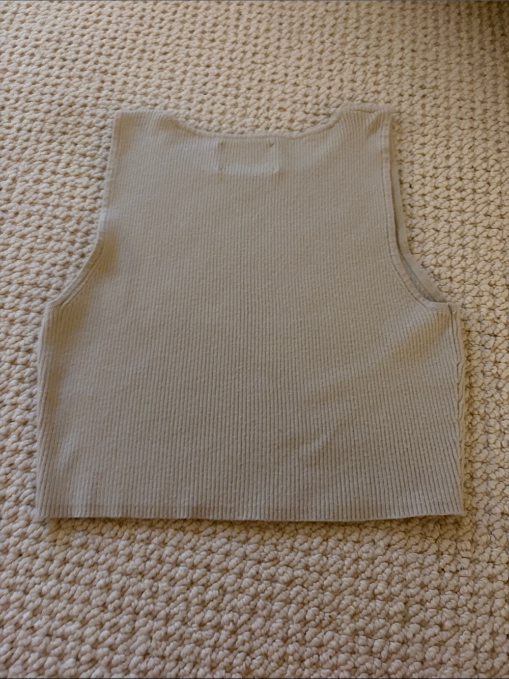 Zara Ribbed Crop Tank in Beige Taupe - Picture 2 of 3